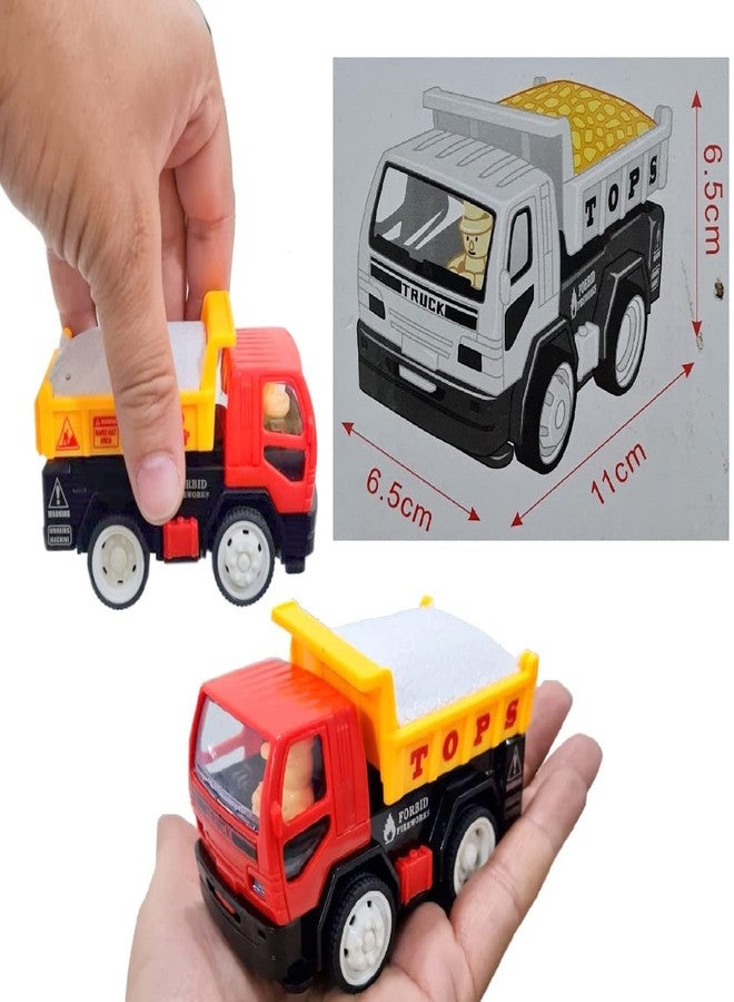 IndusBay® Pack of 3, Inertia Friction Powered Mini Push and Go Dumper Dump Truck Toy 4 Inches truck for toddler kids, Multicolor - Image 2